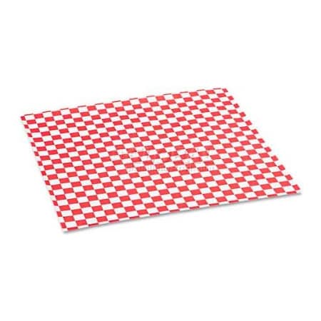 Bagcraft Papercon Grease-Resistant Paper Wrap/Liners, 12 x 12, Red Check BGC 057700